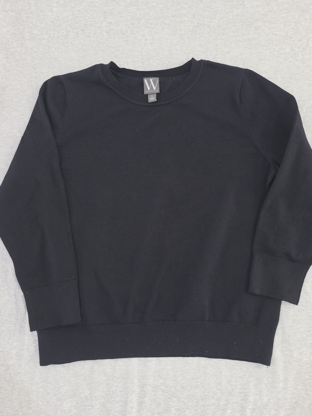 Worthington Black Crew Neck Sweater Top Size Large